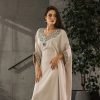 Mira Laurel Green Satin Floral Embroidered Kaftan Dress
