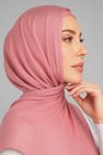 One Piece Stretch Sports Hijab - Mauve Pink
