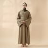 Moon Embroidery Open Abaya with Hijab 2-Piece Set