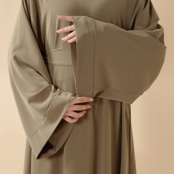 Moon Embroidery Open Abaya with Hijab 2-Piece Set